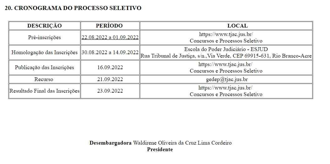 Poder Judici Rio Do Estado Do Acre Homologa O Das Inscri Es De